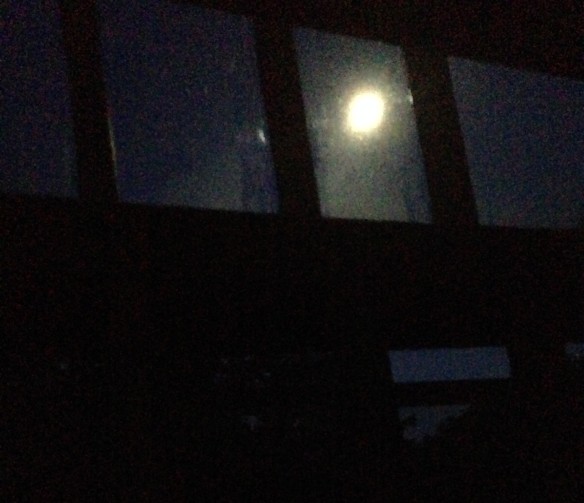 Moon through the window of room in Lenox